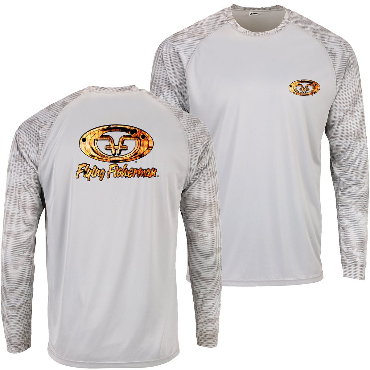 Flying Fisherman Redfish Skin Performance Long Sleeve T-Shirt - Aluminum - Forza Sports