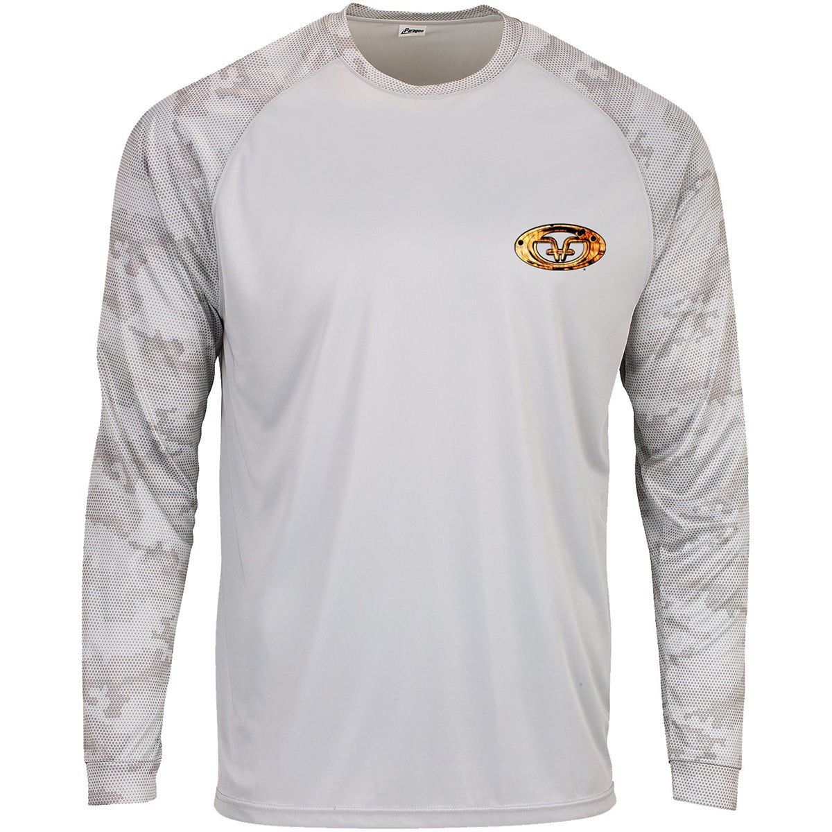 Flying Fisherman Redfish Skin Performance Long Sleeve T-Shirt - Aluminum - Forza Sports