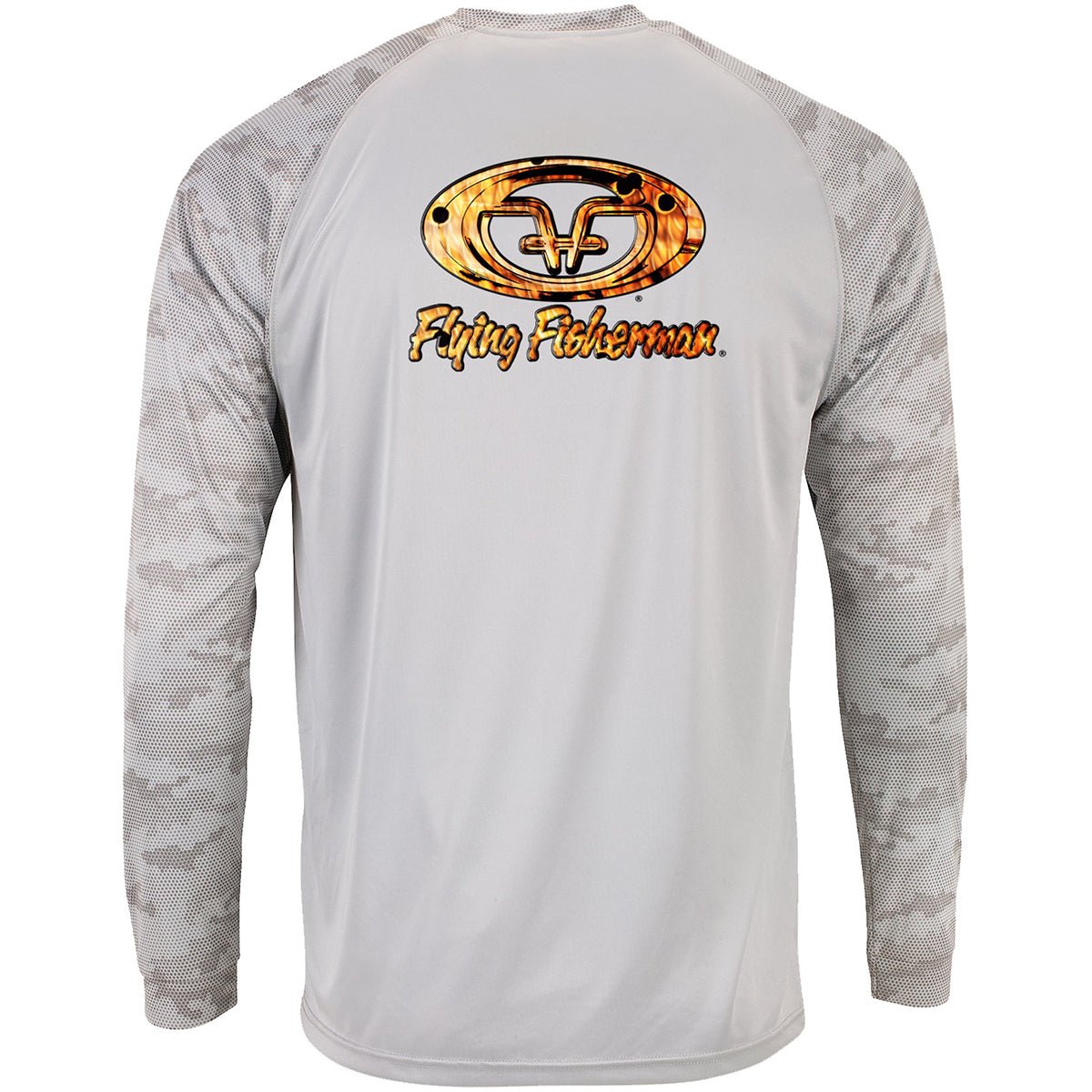 Flying Fisherman Redfish Skin Performance Long Sleeve T-Shirt - Aluminum - Forza Sports