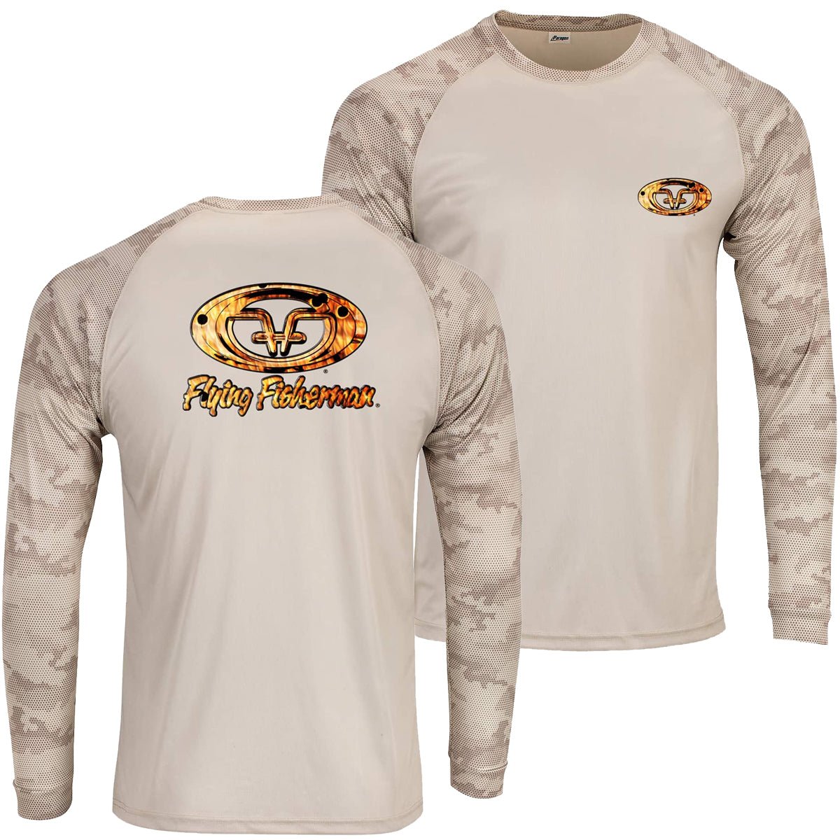 Flying Fisherman Redfish Skin Performance Long Sleeve T-Shirt - Sand - Forza Sports