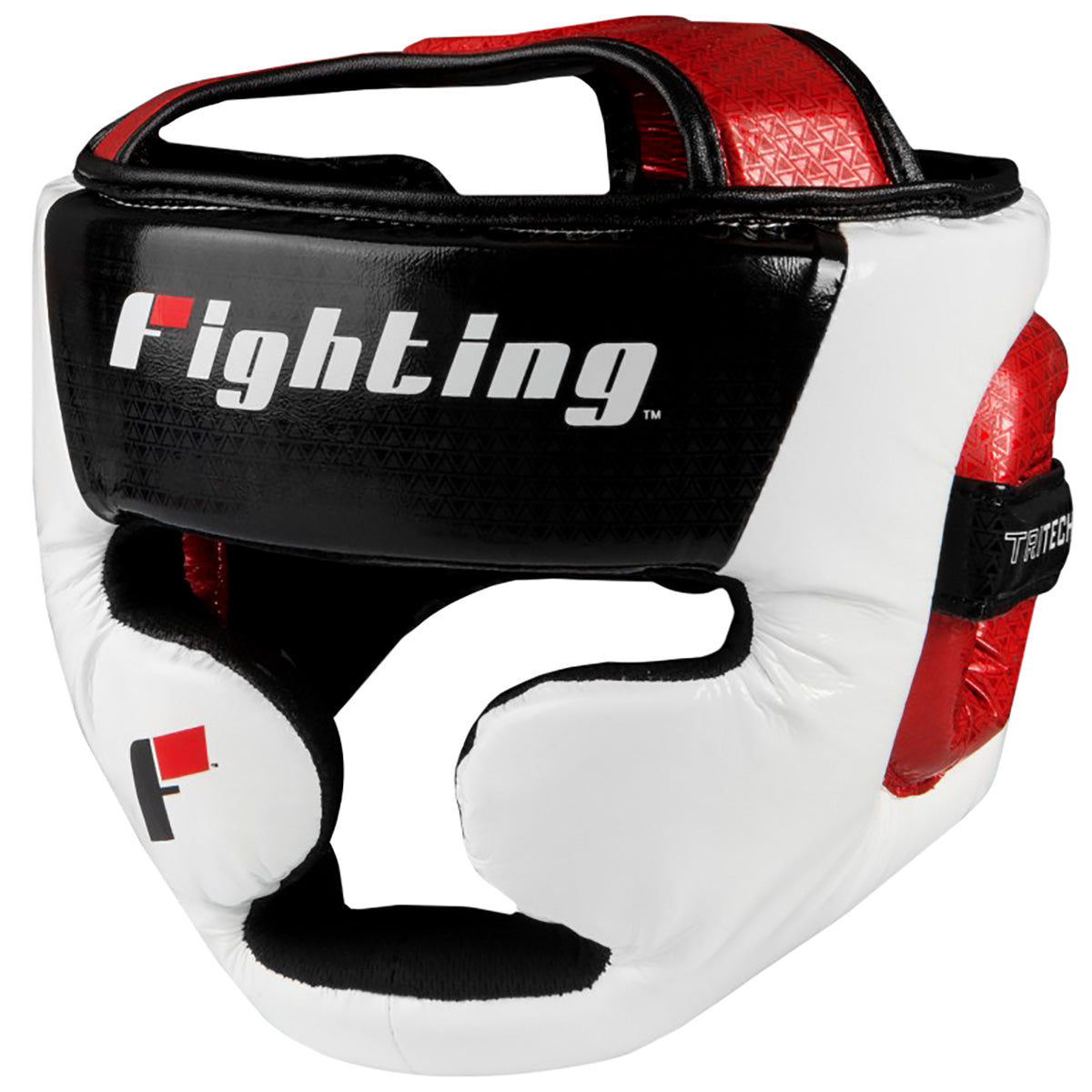 Boxing headgear with 'Fighting' branding on a white background