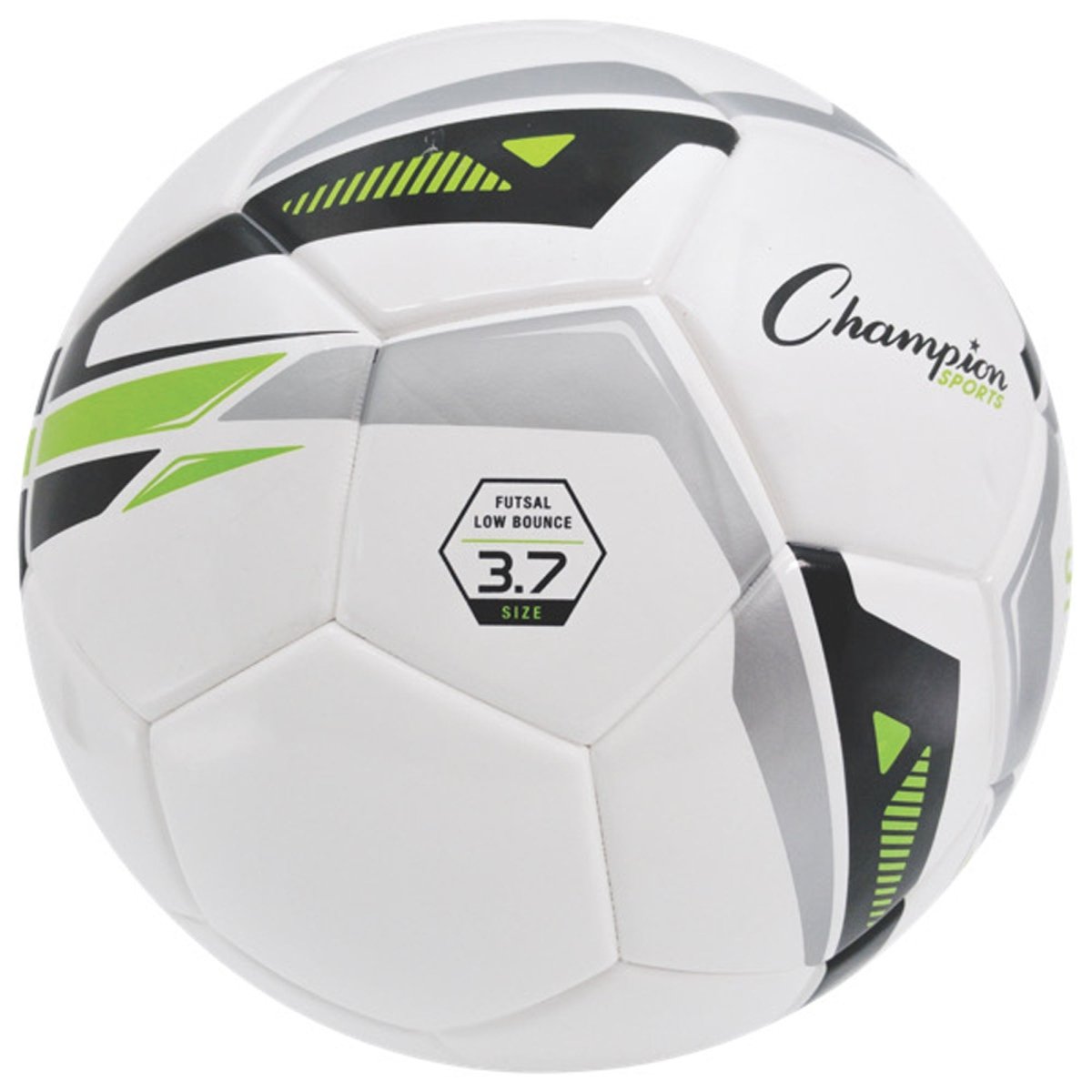 Champion Sports Futsal Ball - Size 3 Youth - White/Green/Black/Gray - Forza Sports