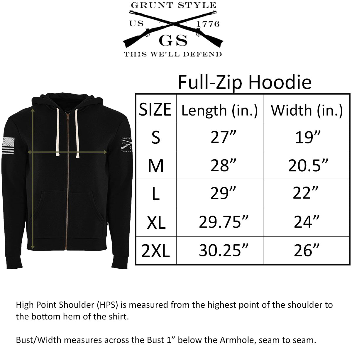 Grunt Style Premium Basic Full Zip Hoodie - Black - Forza Sports