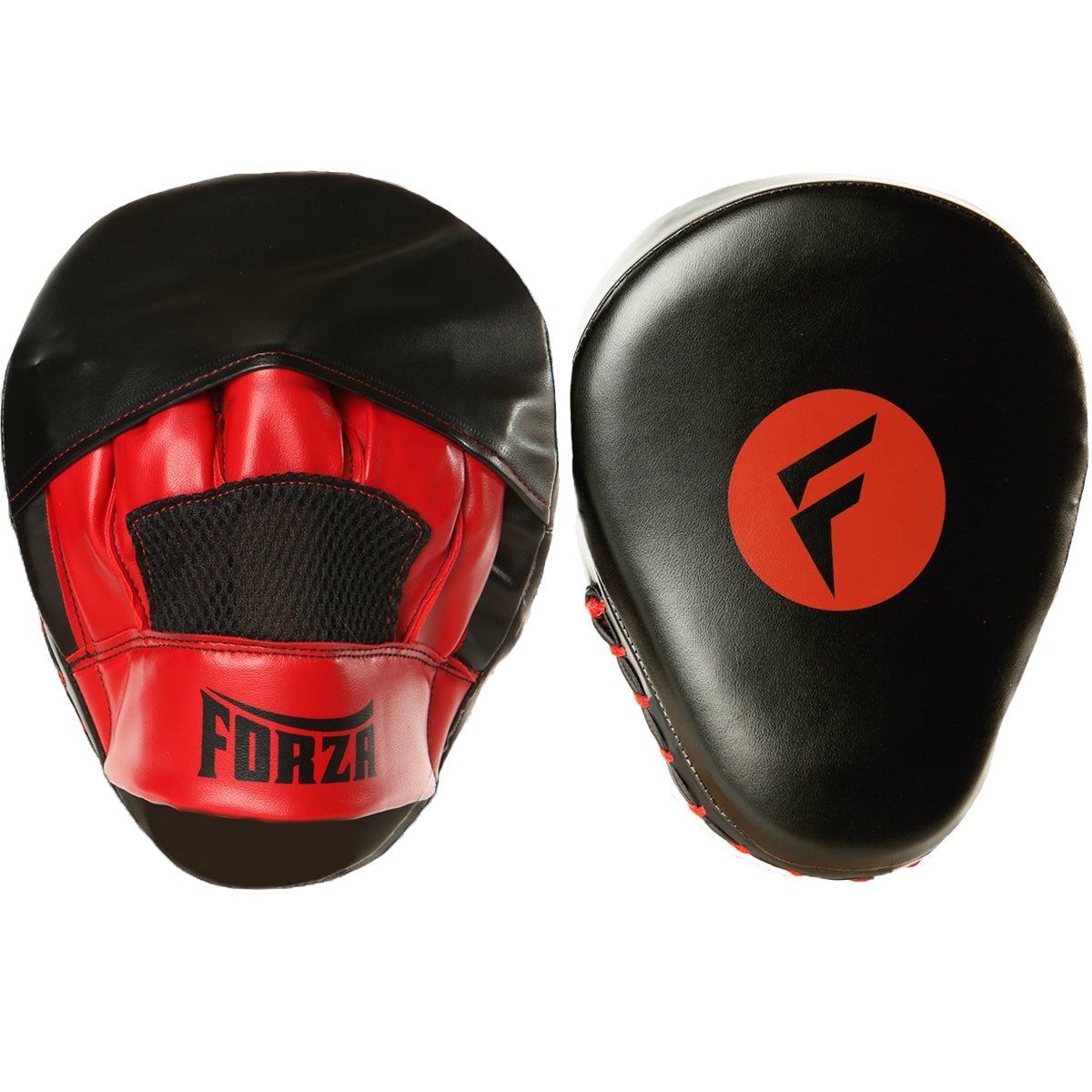 Forza Sports Vinyl Boxing and MMA Focus Mitts - Black/Red - Forza Sports