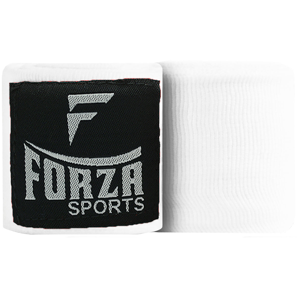 White wrist wrap with black label featuring 'Forza Sports' logo on a white background