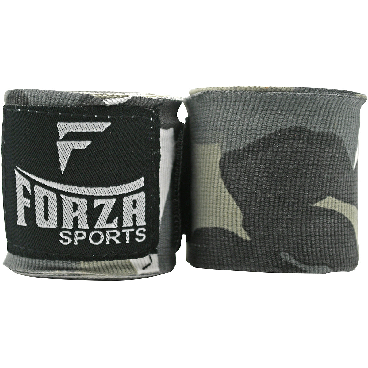 Two rolls ofFORZA Sports boxing hand wraps on a white background
