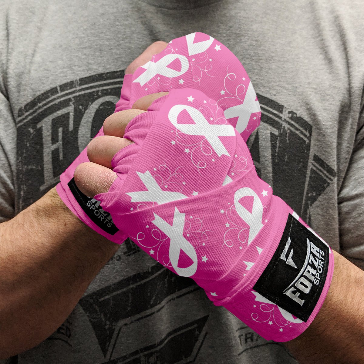 Forza Sports 180" Mexican Style Boxing & MMA Handwraps - Breast Cancer Awareness - Forza Sports
