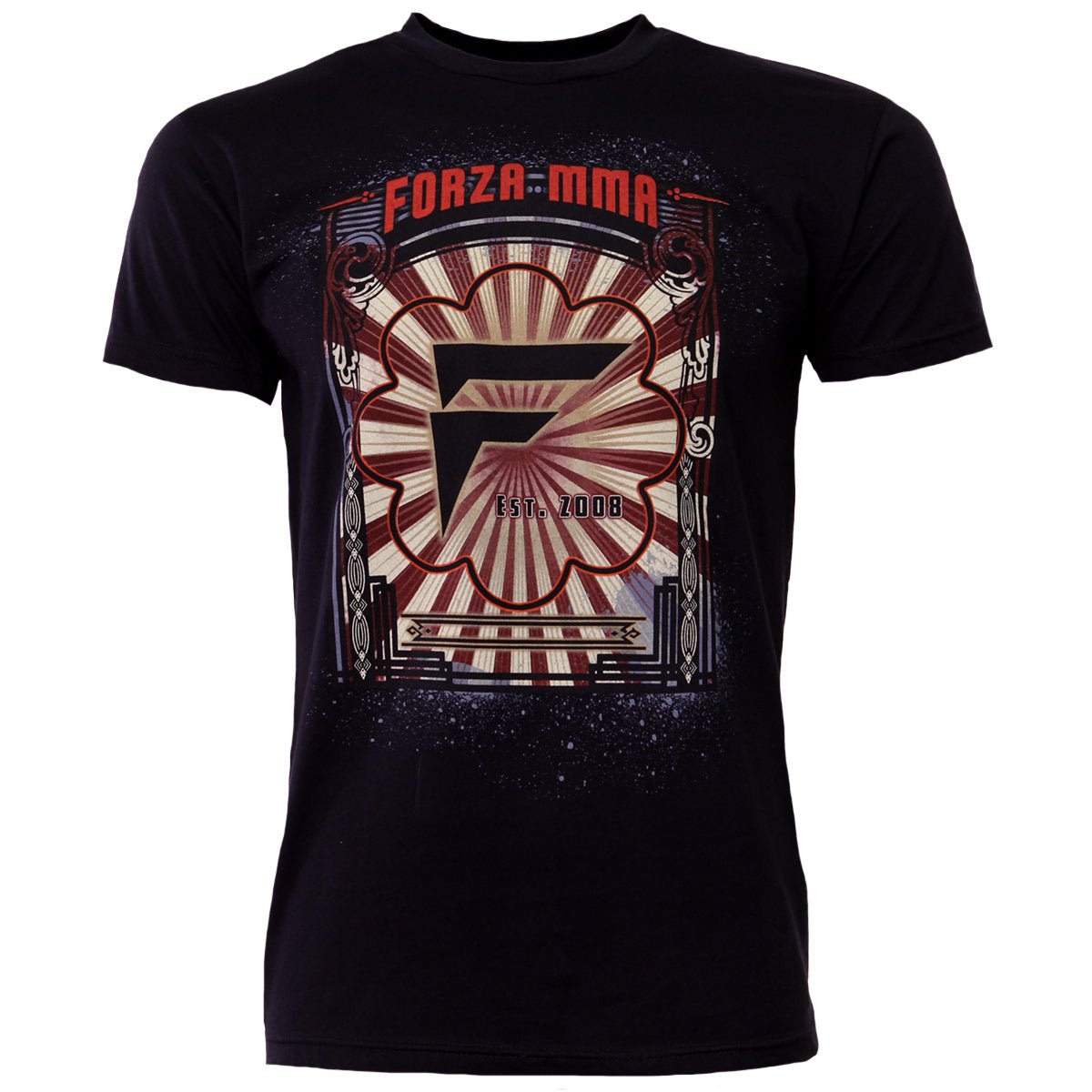 Black t-shirt with 'Awakening' logo and design on a white background