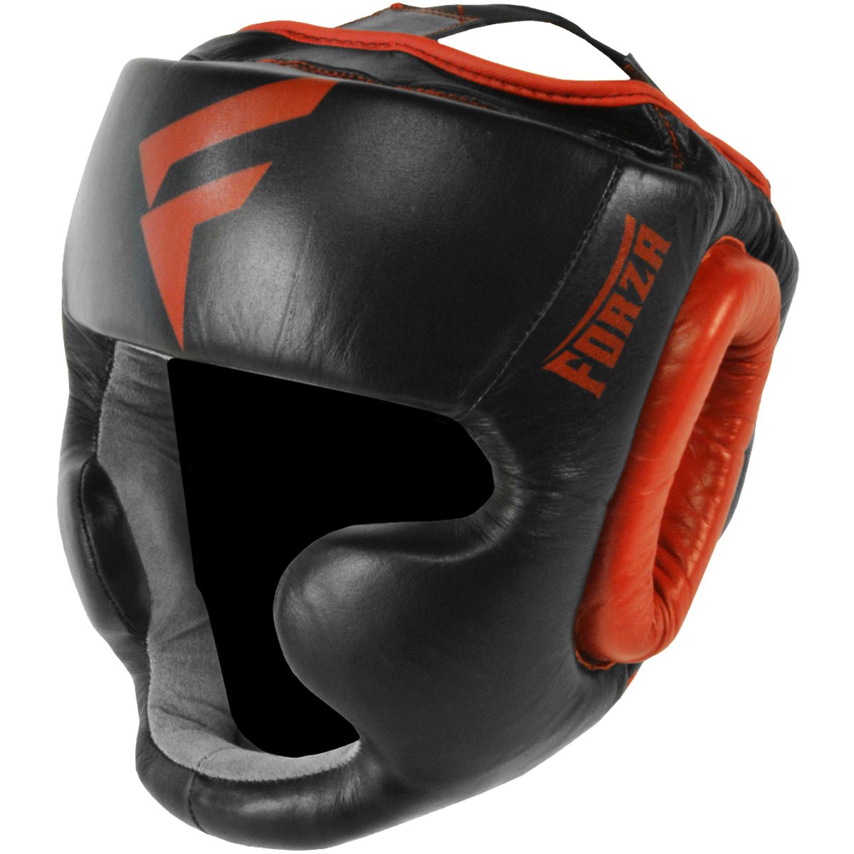 Forza Sports Leather Full Face Boxing and MMA Letaher Headgear - Black/Red - Forza Sports