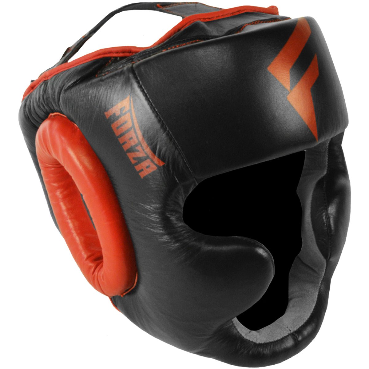 Forza Sports Leather Full Face Boxing and MMA Leather Headgear - Black/Red - Forza Sports