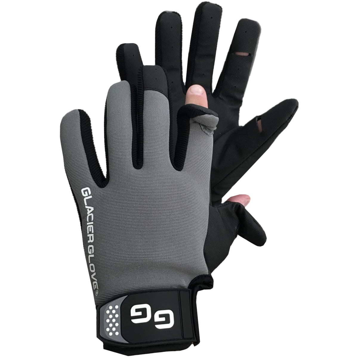 Glacier Glove Elite Angler Slit Finger Gloves - Black - Forza Sports