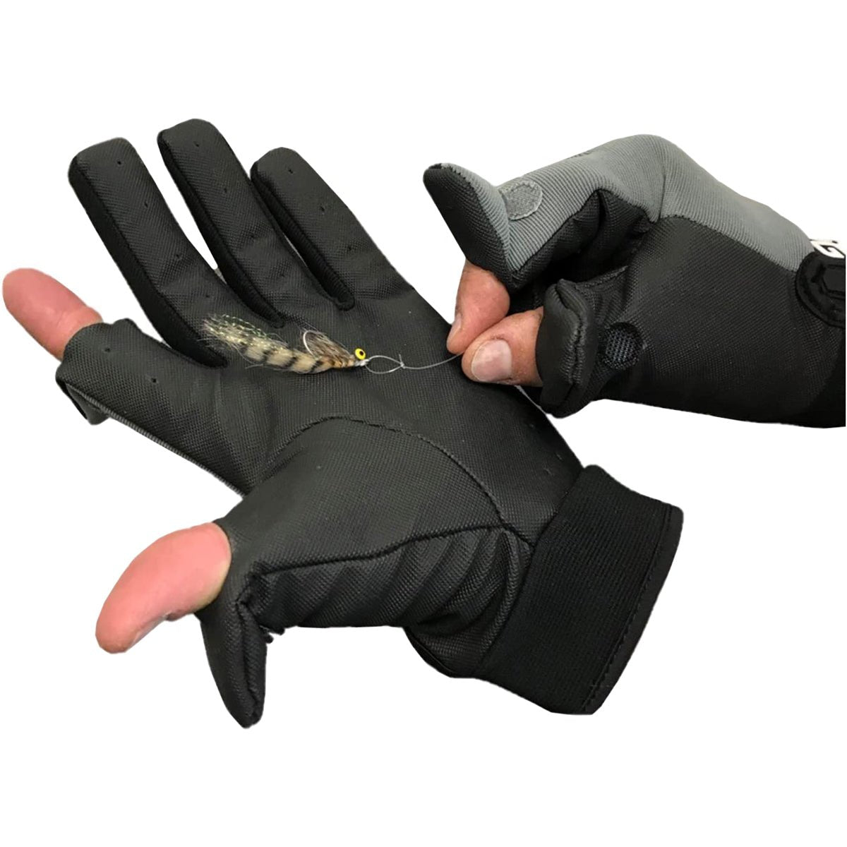 Glacier Glove Elite Angler Slit Finger Gloves - Black - Forza Sports