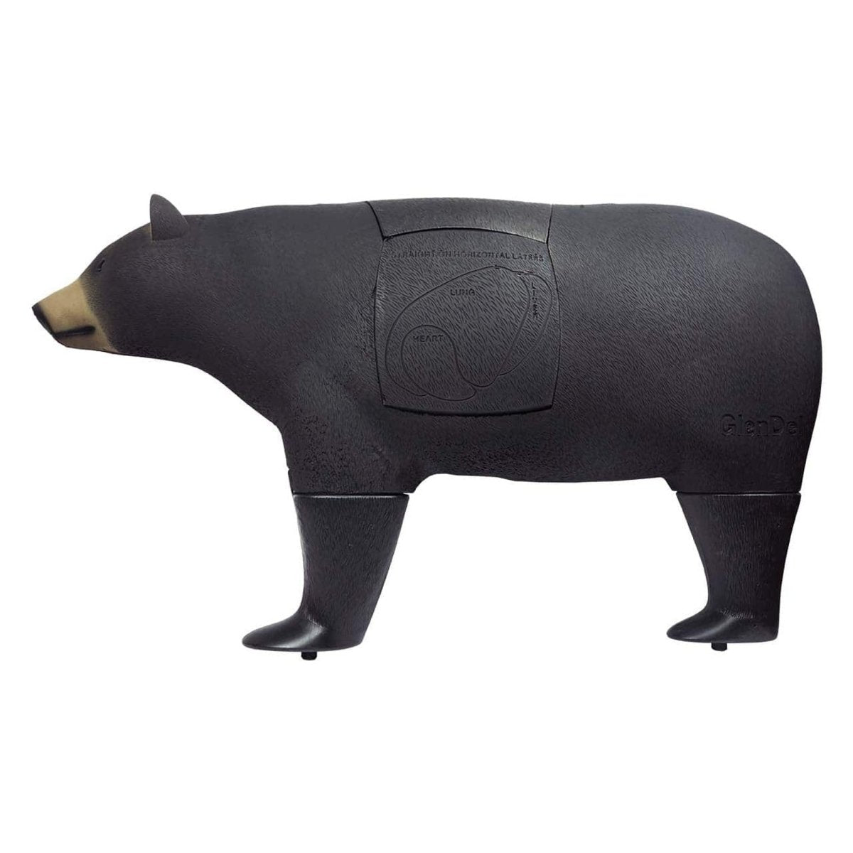 Black 3d bear archery target on a white background