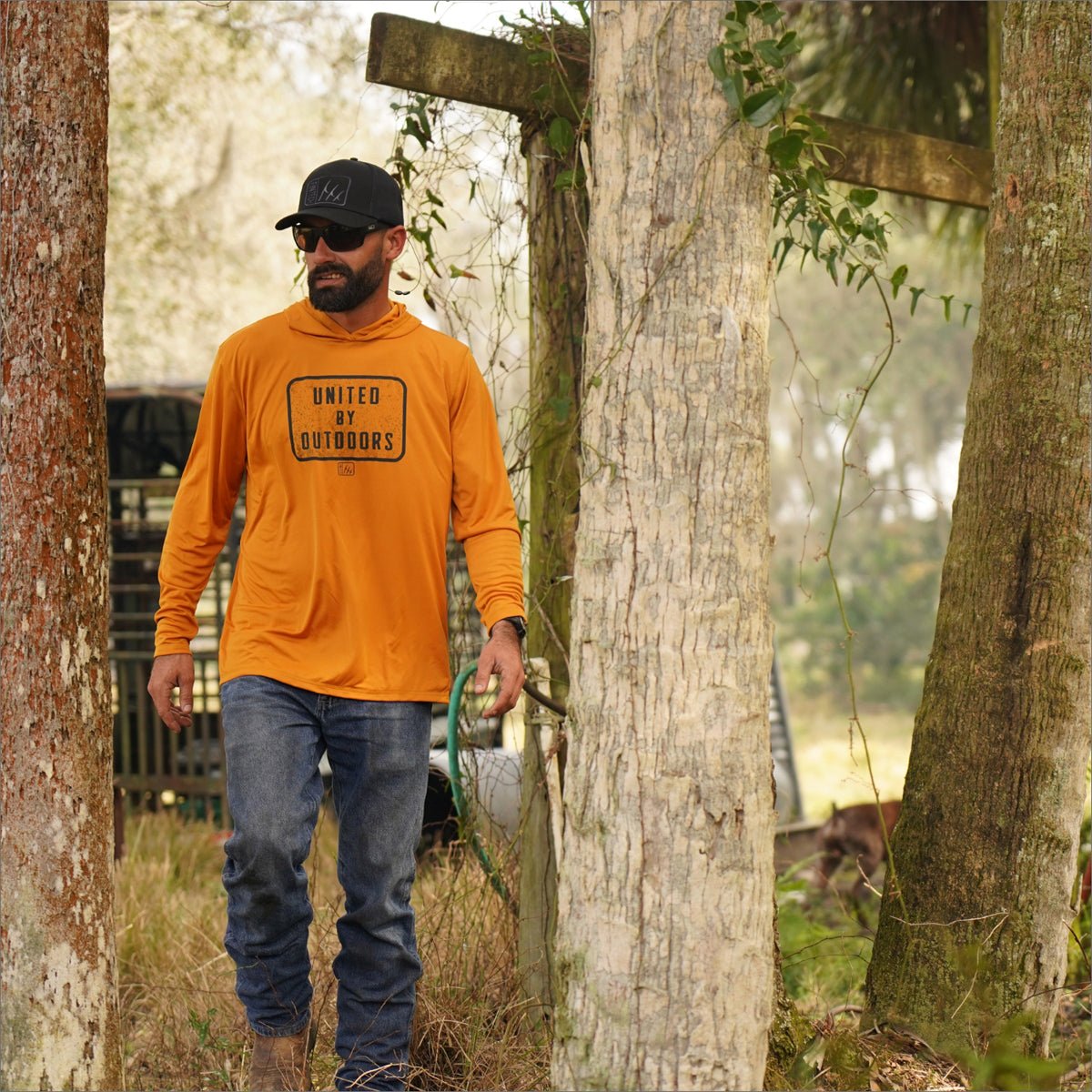 Fintech United By Outdoors UV Pullover Hoodie - Inca Gold - Forza Sports
