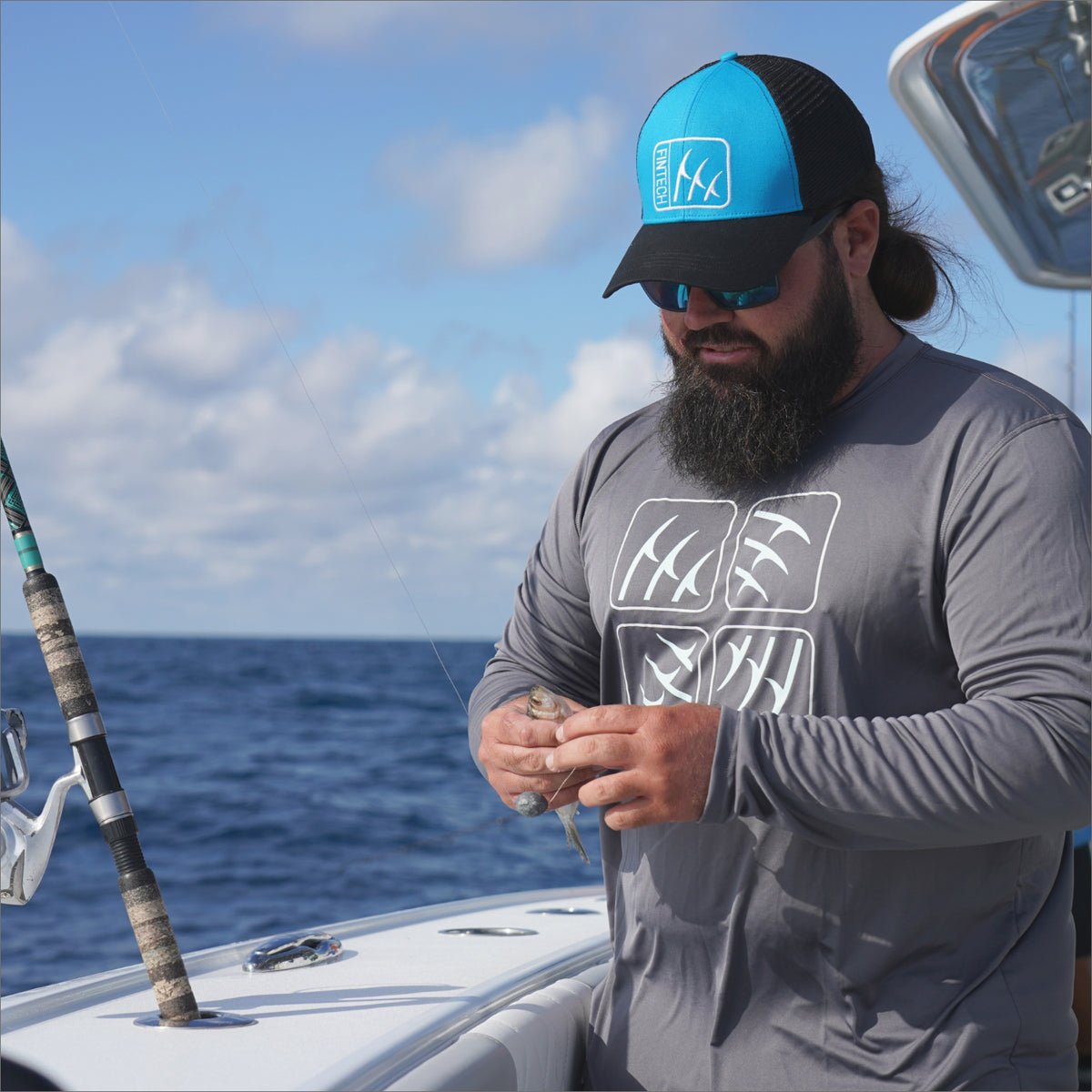 Fintech Spine Sun Defender UV Long Sleeve T-Shirt - Castlerock - Forza Sports