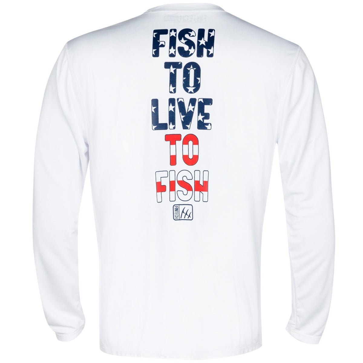 Fintech Fish To Live To Fish Sun Defender UV Long Sleeve Shirt - Brilliant White - Forza Sports