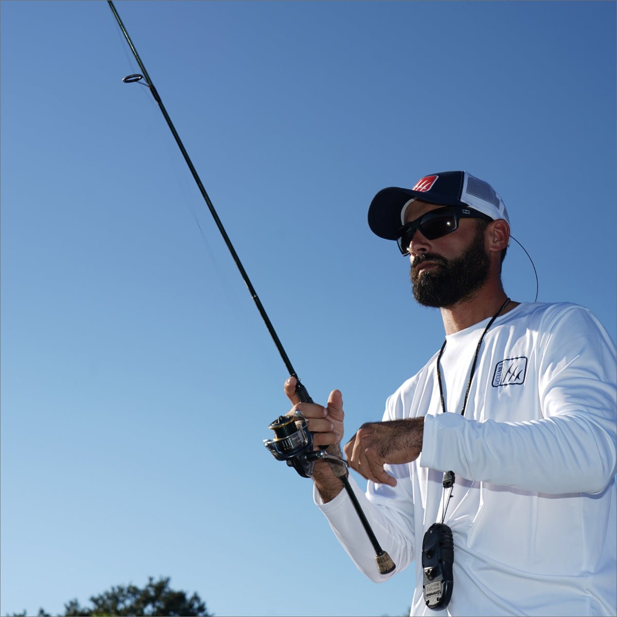 Fintech Fish To Live To Fish Sun Defender UV Long Sleeve Shirt - Brilliant White - Forza Sports