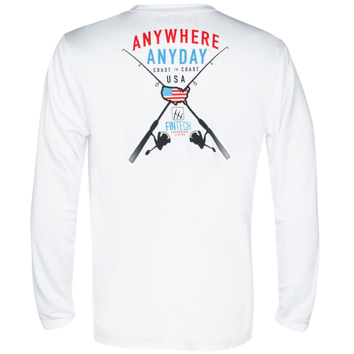 Fintech Anywhere Anyday Sun Defender UV Long Sleeve T-Shirt - Brilliant White - Forza Sports