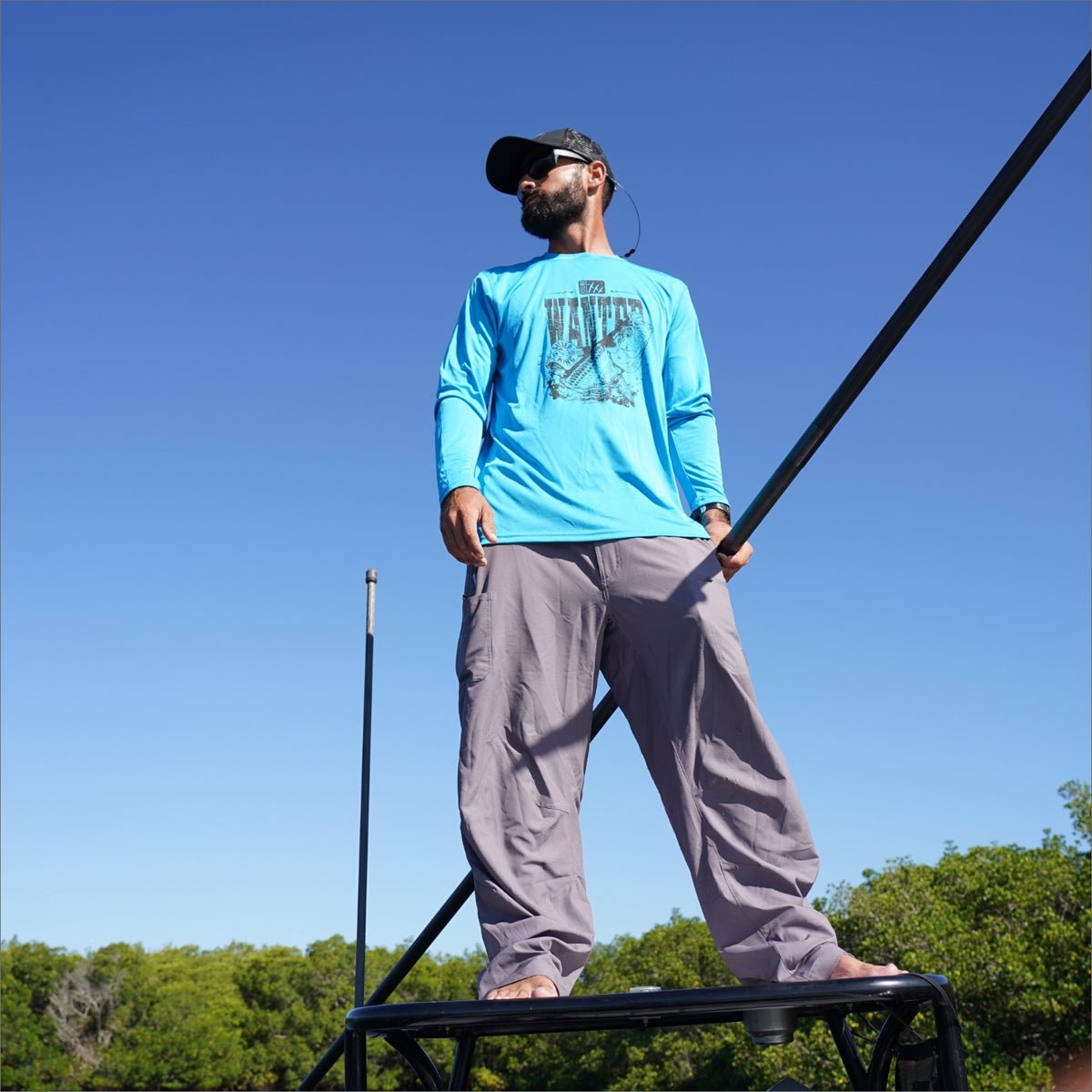 Fintech Wanted Tarpon Sun Defender UV Long Sleeve T-Shirt - Hawaiian Ocean - Forza Sports