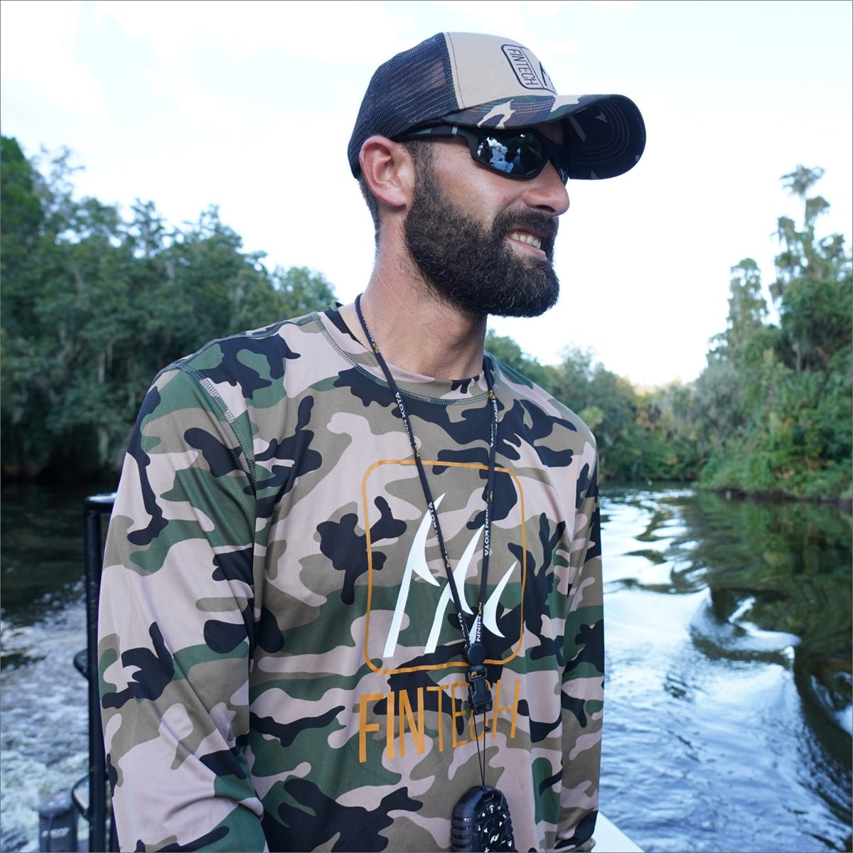 Fintech WDLND AOP Sun Defender UV Long Sleeve T-Shirt - Dune - Forza Sports