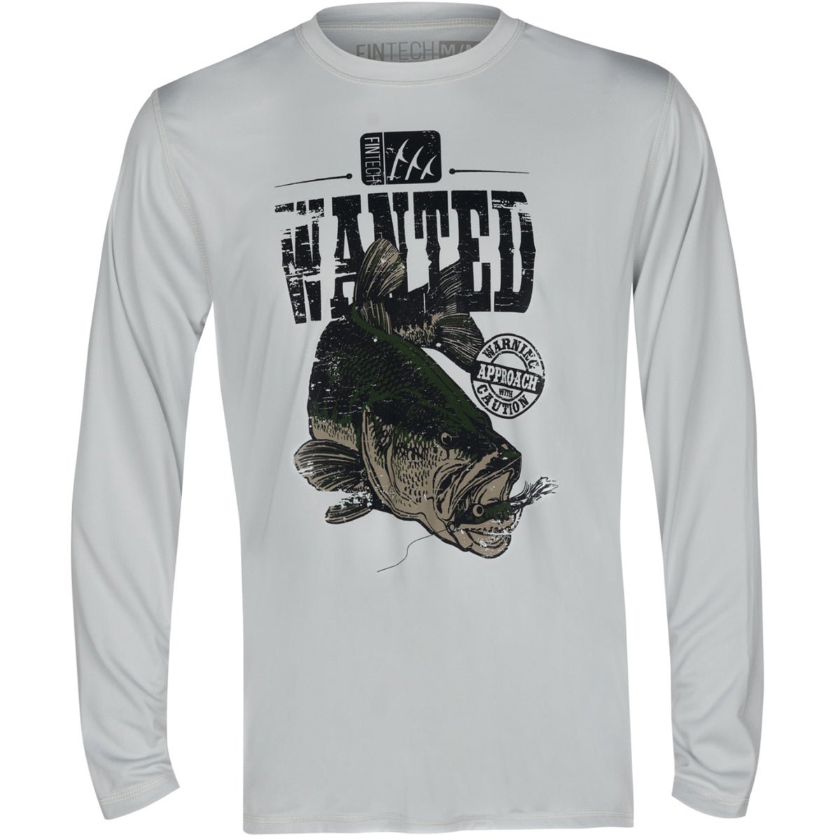 Fintech Wanted Bass Sun Defender UV Long Sleeve T-Shirt - Glacier Gray - Forza Sports
