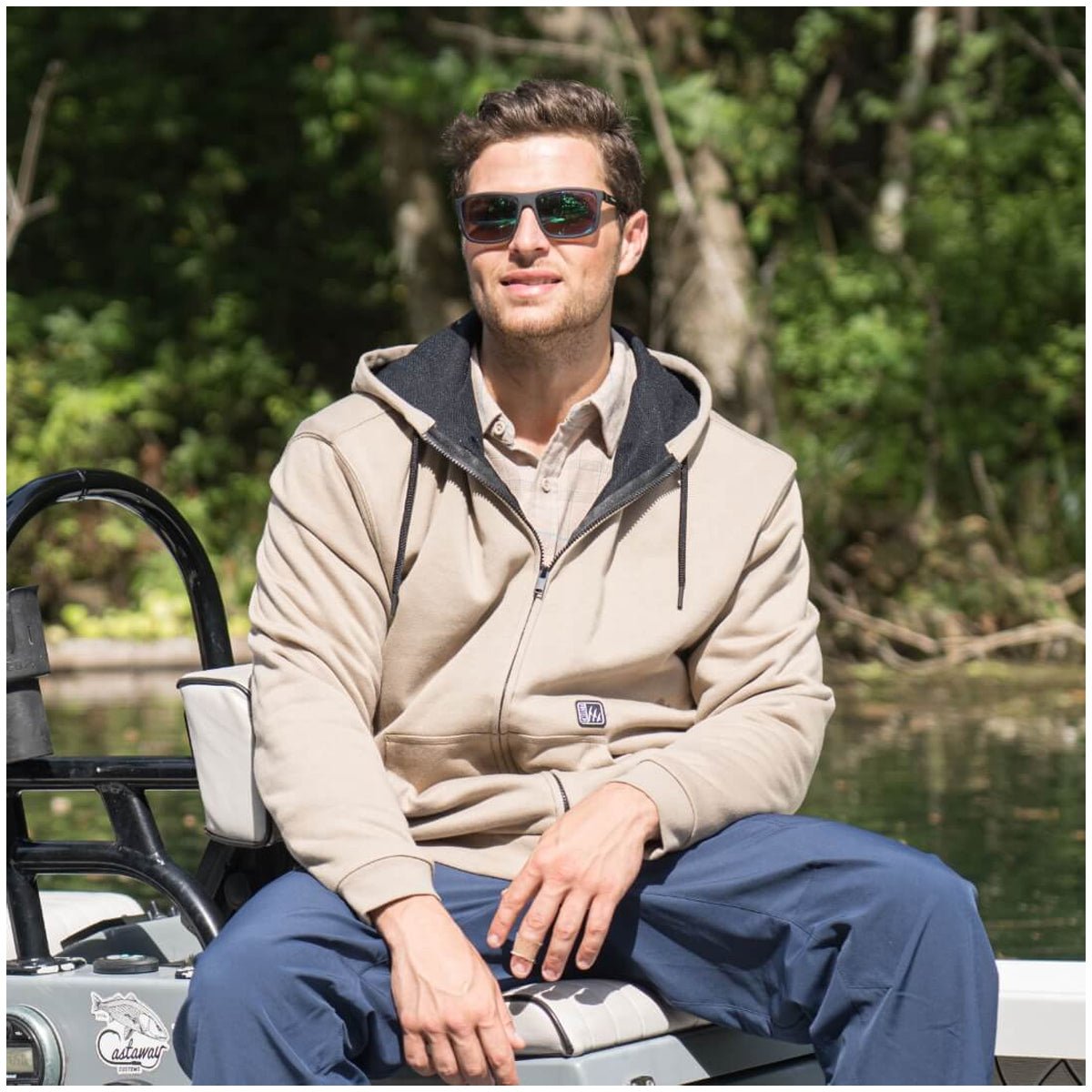 Fintech Heavy - Duty Fleece Full Zip Hoodie - Dune - Forza Sports