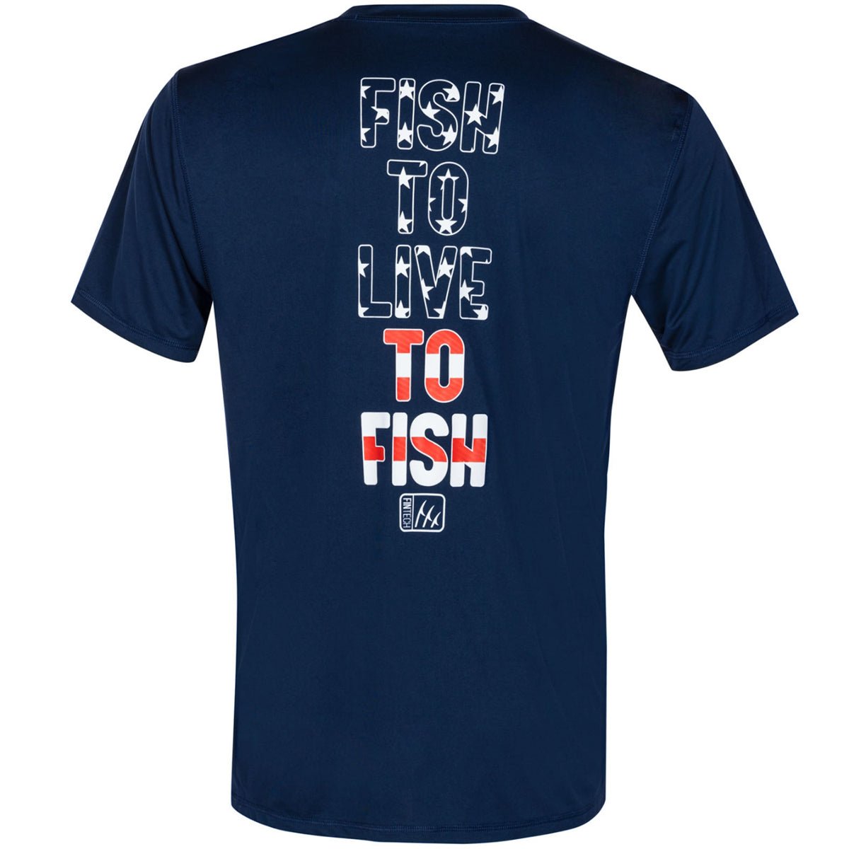 Fintech Fish To Live To Fish Sun Defender UV T-Shirt - Dress Blues - Forza Sports