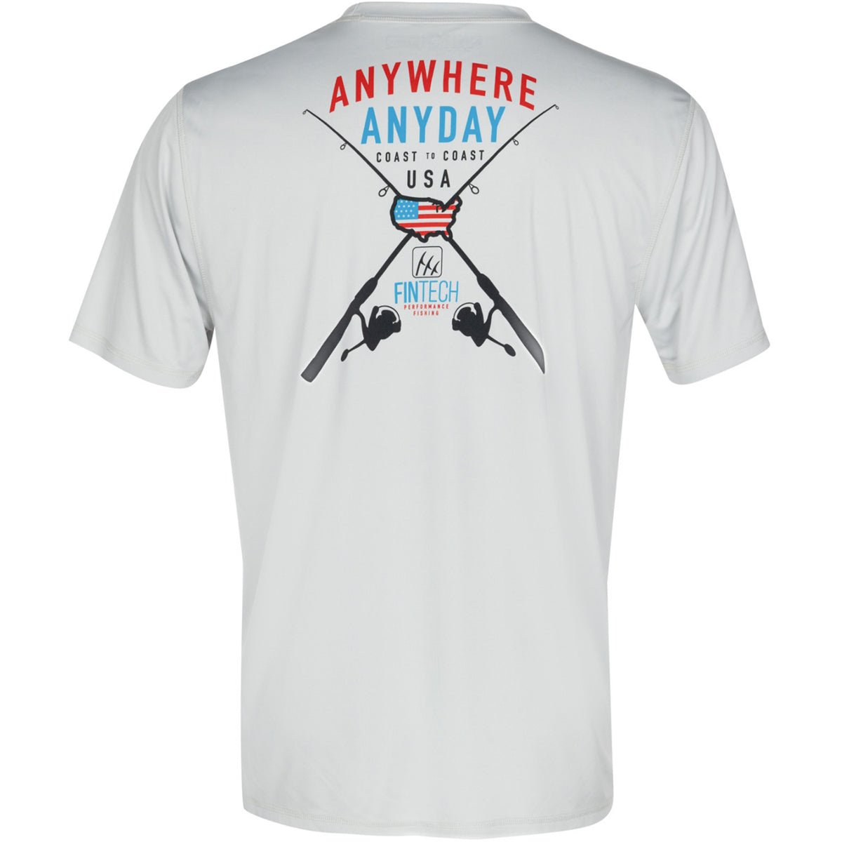 Fintech Anywhere Anyday Sun Defender UV T-Shirt - Glacier Gray - Forza Sports