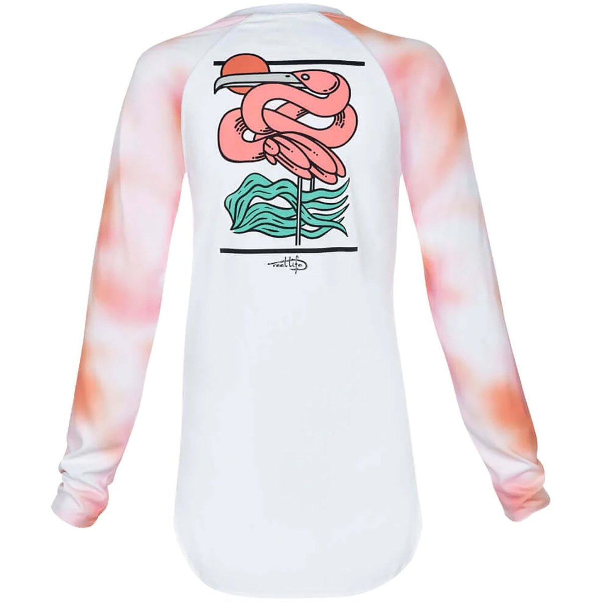 Reel Life Women's Waterlily Cloud Dye UV Long Sleeve Cover Up - Brilliant White - Forza Sports