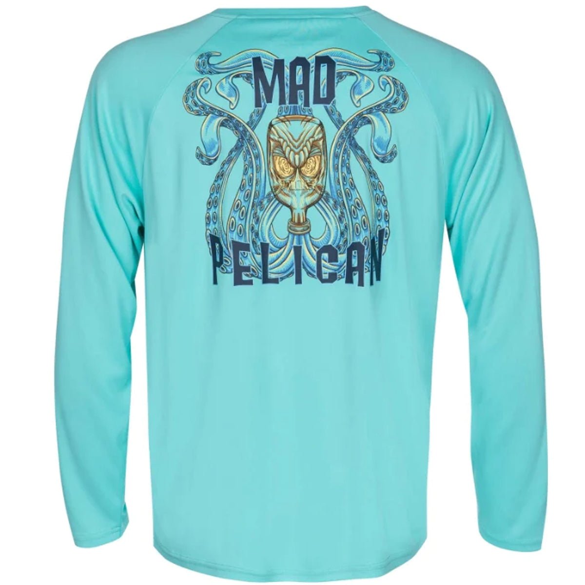Mad Pelican Drunken Squidy Sun Kicker Raglan UV Long Sleeve T-Shirt - Aruba Blue - Forza Sports