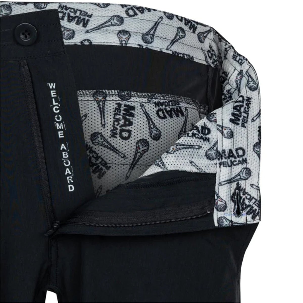 Mad Pelican Welcome Aboard Donnie's Walking Shorts - Black - Forza Sports