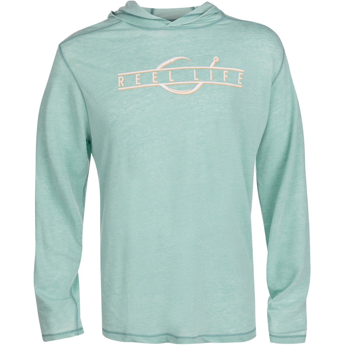 Reel Life Ocean Washed Circle Palm Pullover Hoodie - Agate Green - Forza Sports