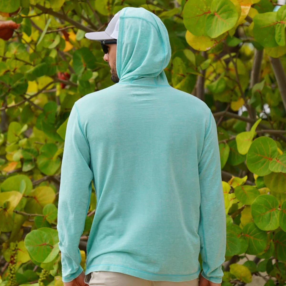 Reel Life Ocean Washed Circle Palm Pullover Hoodie - Agate Green - Forza Sports