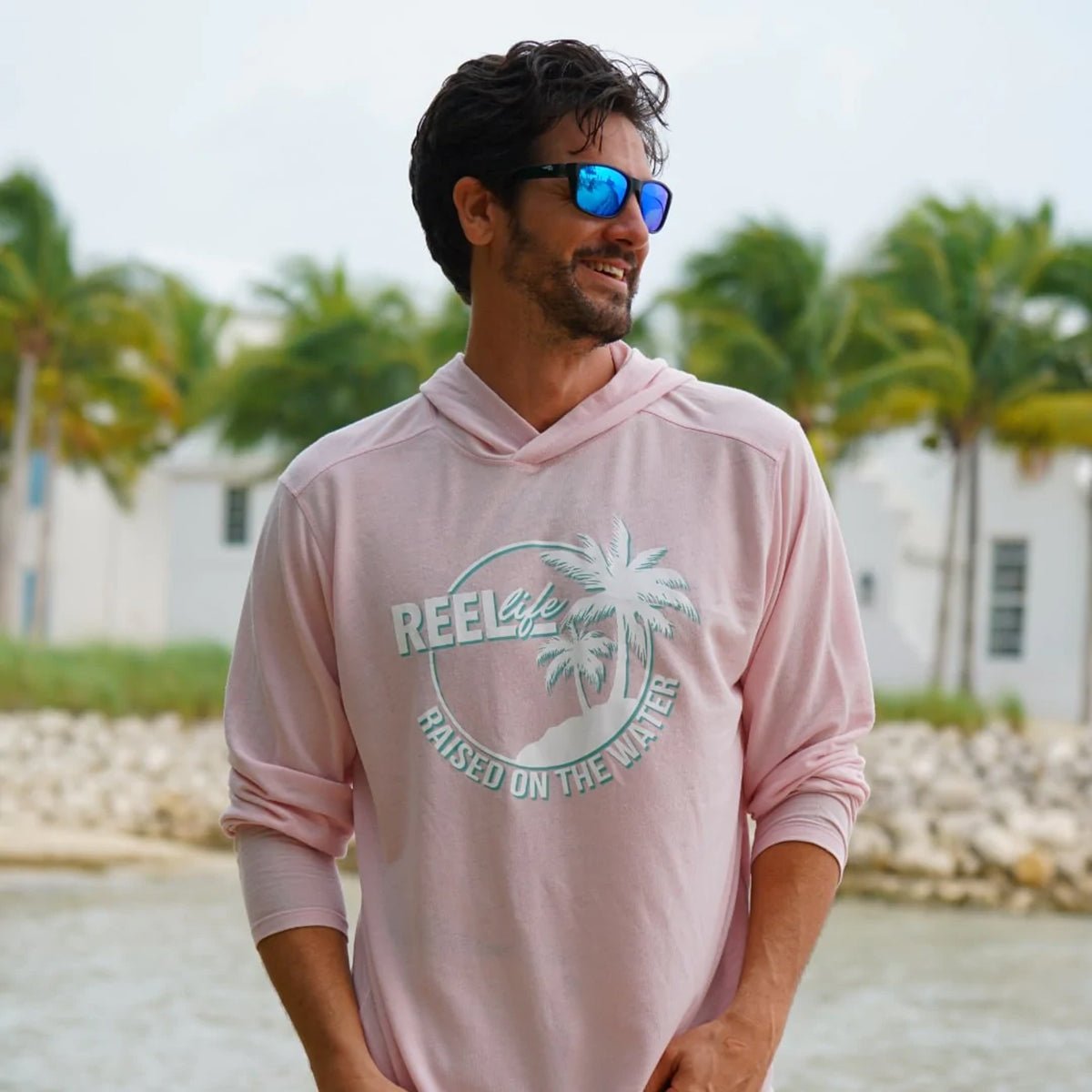 Reel Life Circle Palm Ocean Washed Captiva Pullover Hoodie - Winsome Orchard - Forza Sports