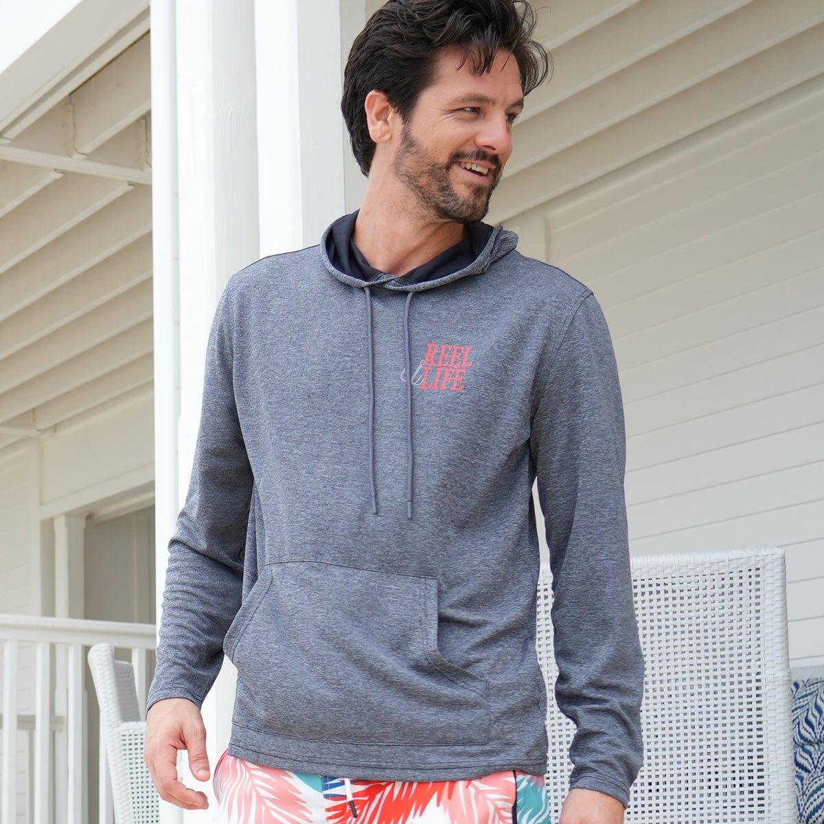 Reel Life Destin Heathered Pullover Hoodie - Anthracite - Forza Sports