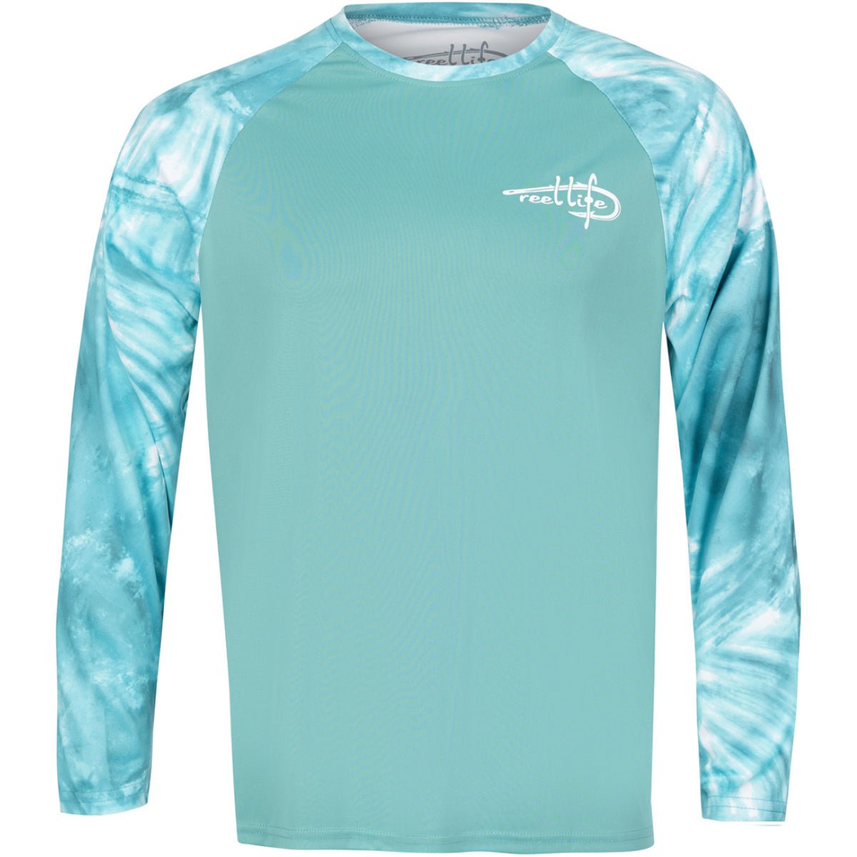 Reel Life Rumrunner Raglan Barrel Tie Dye UV Long Sleeve T-Shirt - Agate Green - Forza Sports
