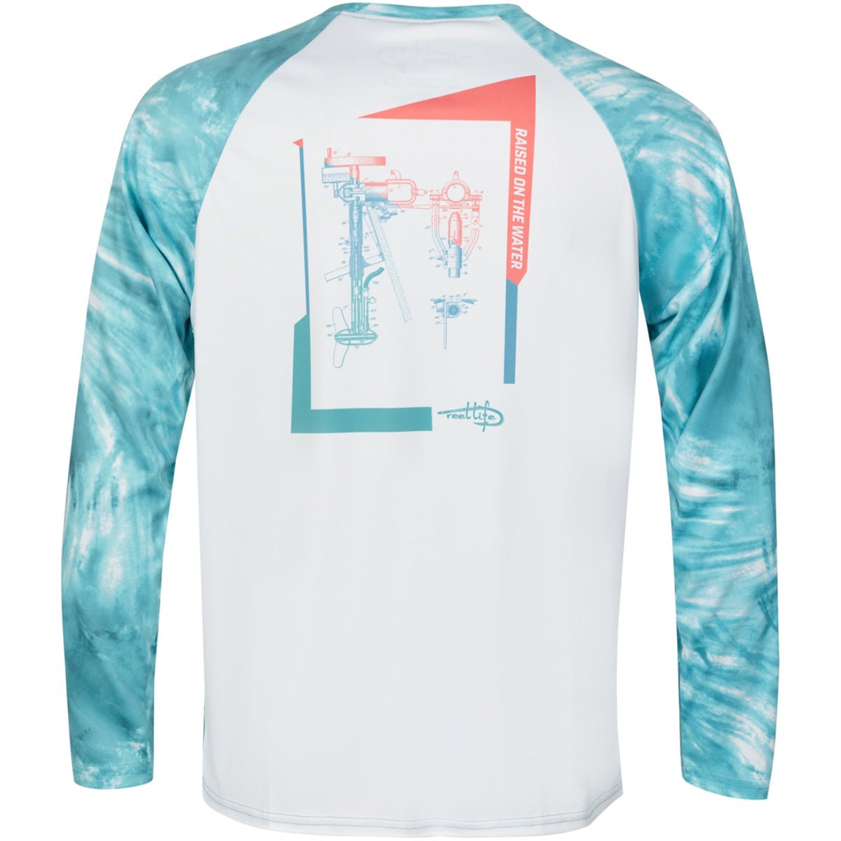 Reel Life Rumrunner Raglan Barrel Tie Dye UV Long Sleeve T-Shirt - Agate Green - Forza Sports