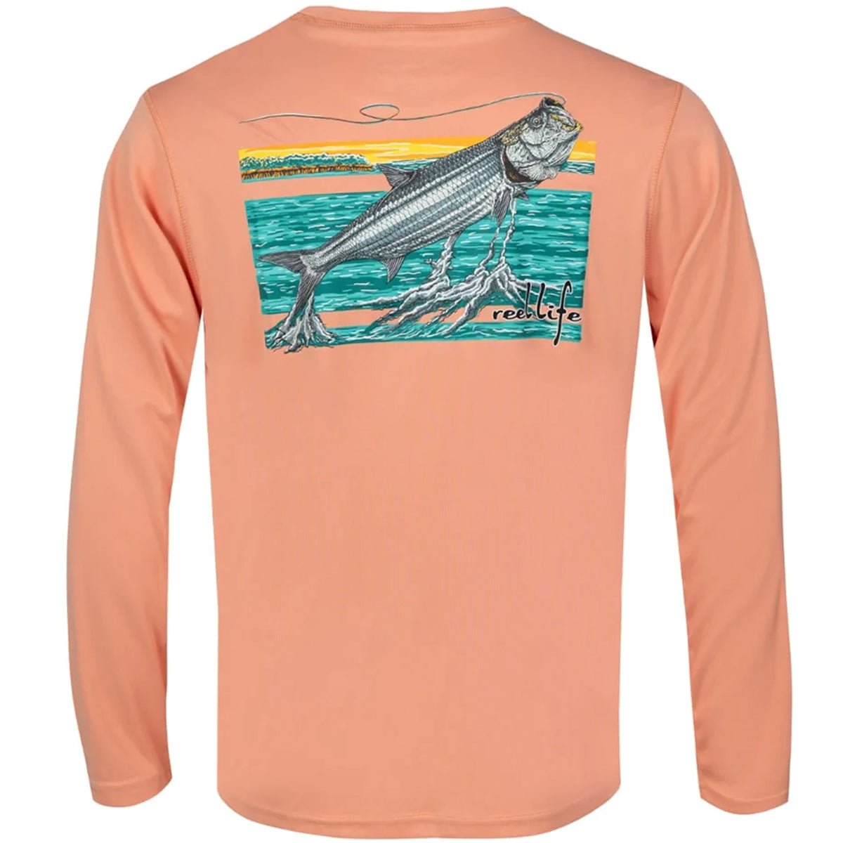 Reel Life 3 Lines Tarpon UV Long Sleeve Performance T-Shirt - Blooming Dahlia - Forza Sports