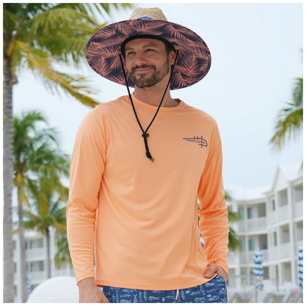 Reel Life Basic Wave UV Long Sleeve Performance T-Shirt - Apricot Wash - Forza Sports