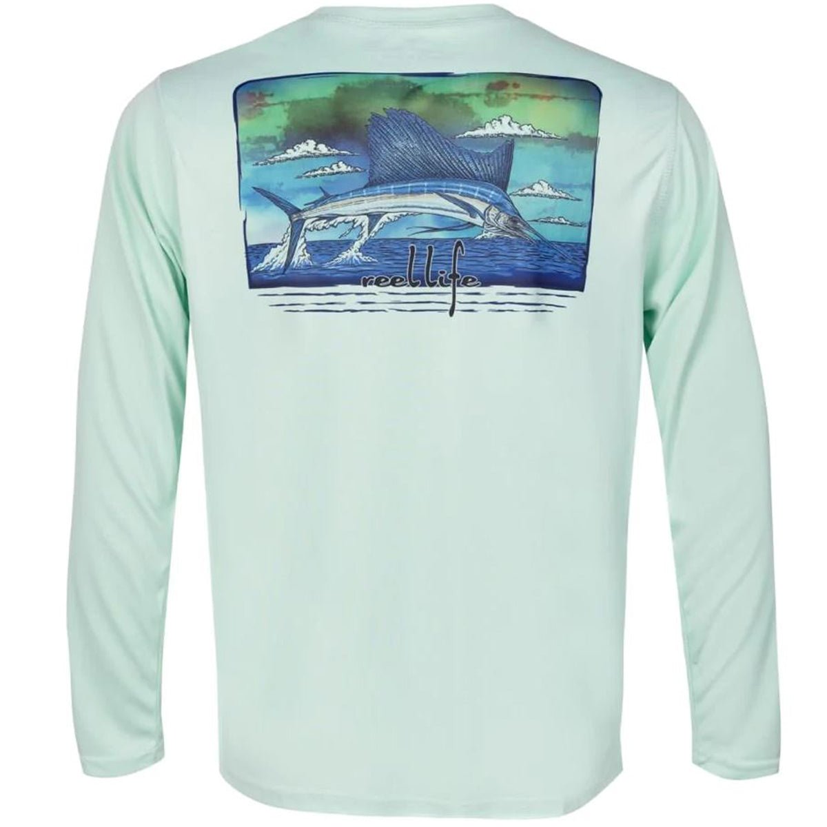 Reel Life Color Splash Sail UV Long Sleeve Performance T-Shirt - Misty Jade - Forza Sports