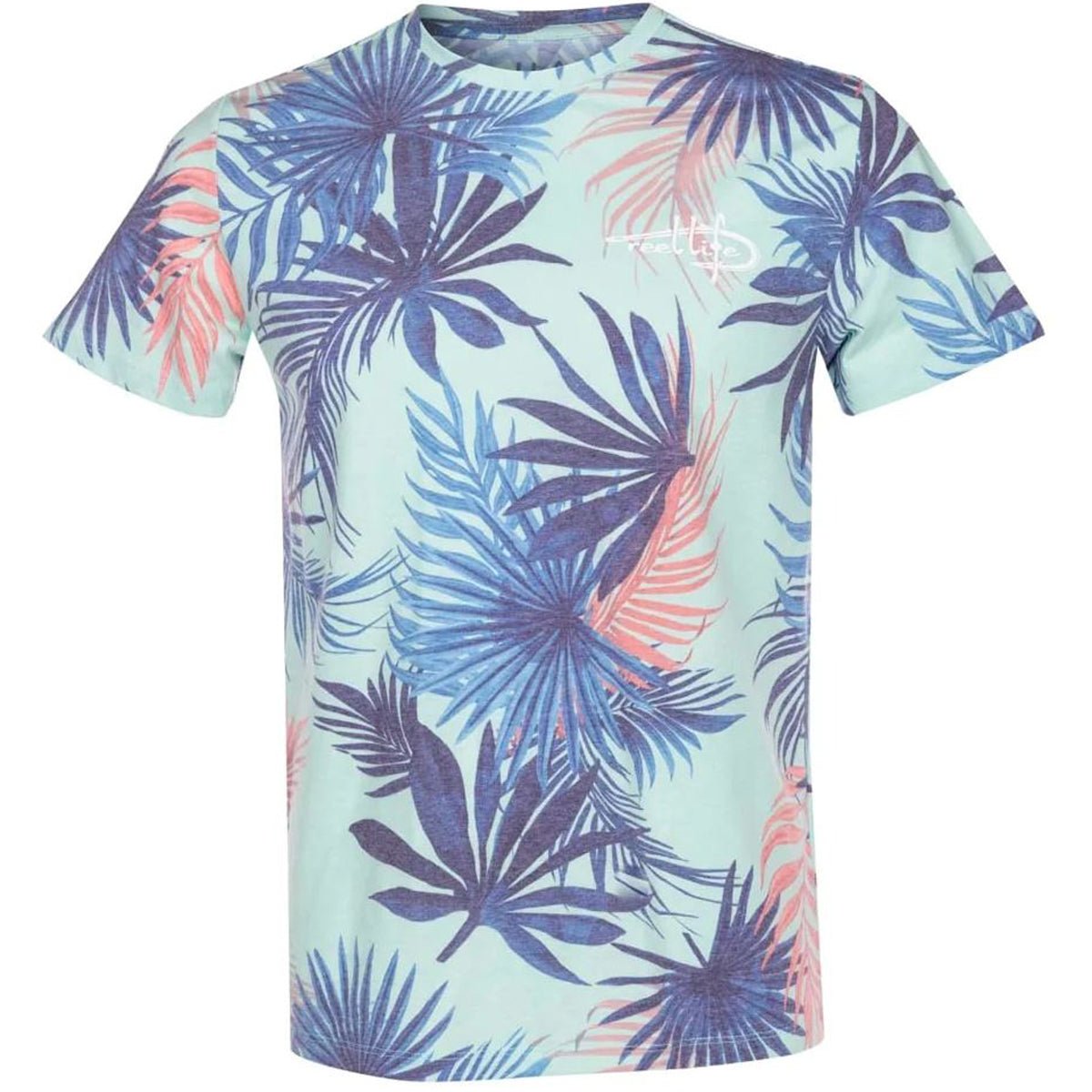 Reel Life Tropical Oasis AOP Ocean Washed T-Shirt - Misty Jade - Forza Sports