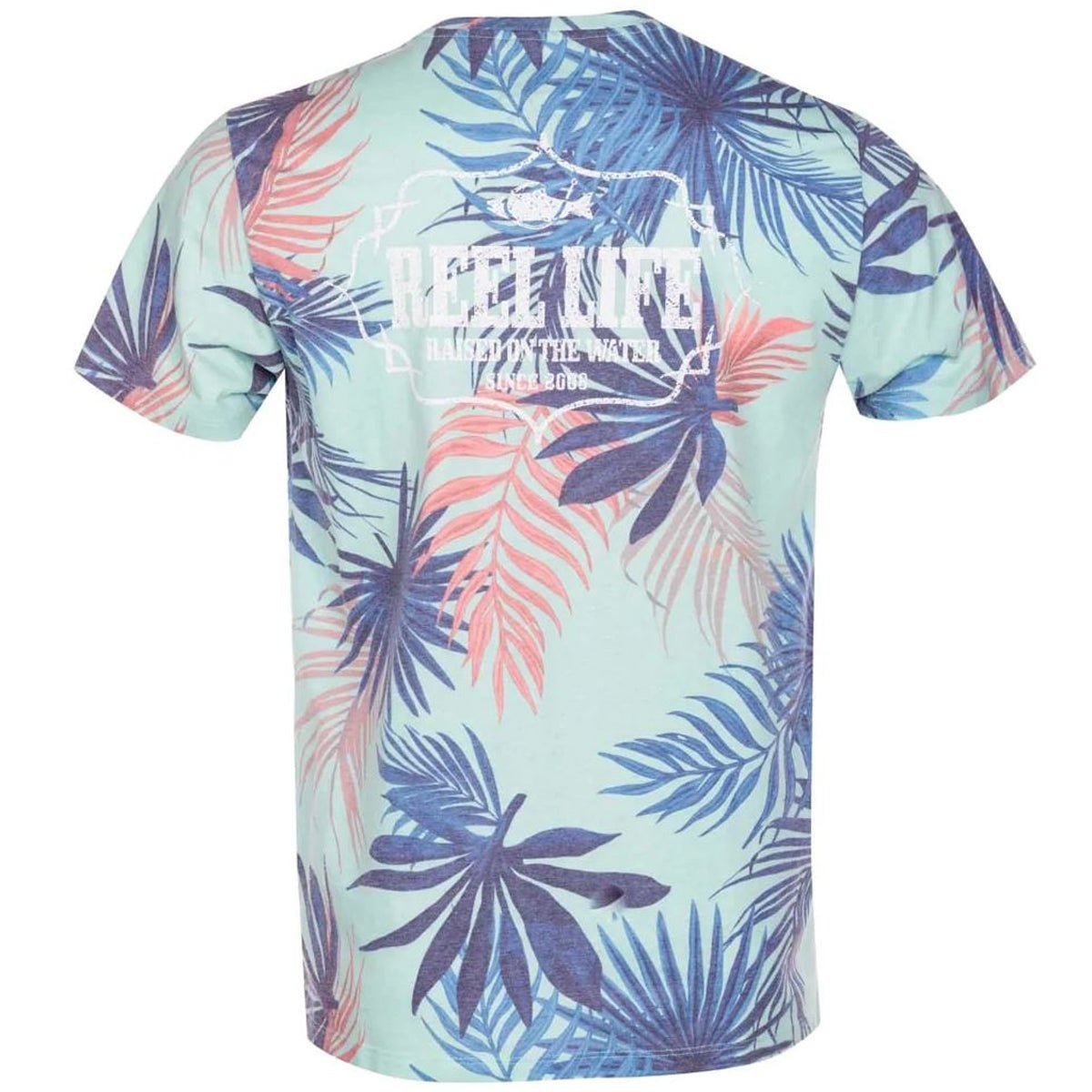Reel Life Tropical Oasis AOP Ocean Washed T-Shirt - Misty Jade - Forza Sports