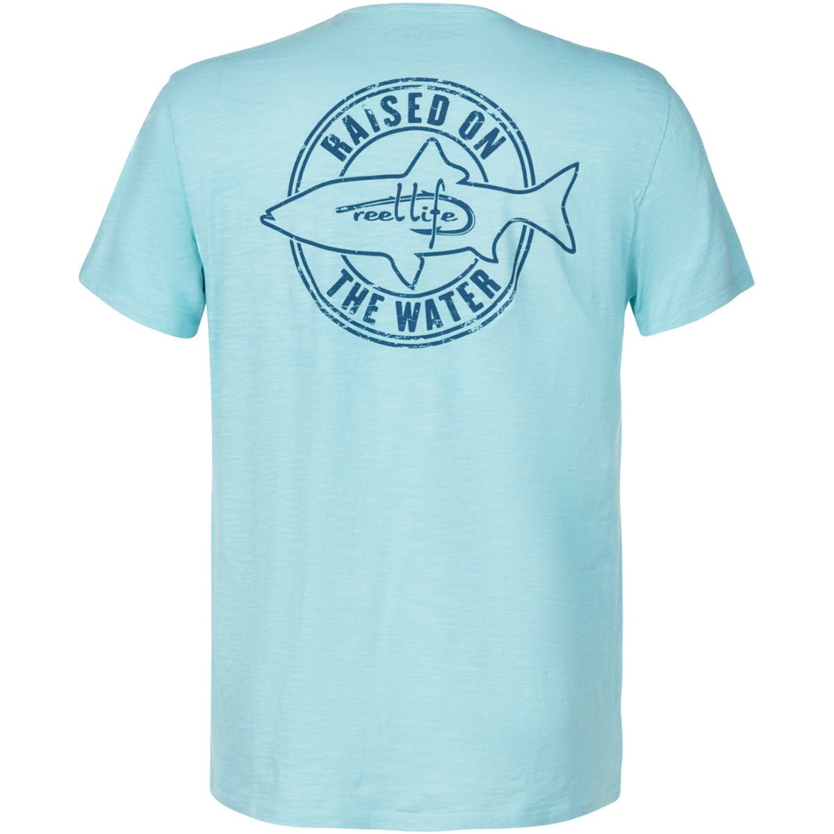 Reel Life Stinson Slub Pocket Fish Silhouette T-Shirt - Angel Blue - Forza Sports