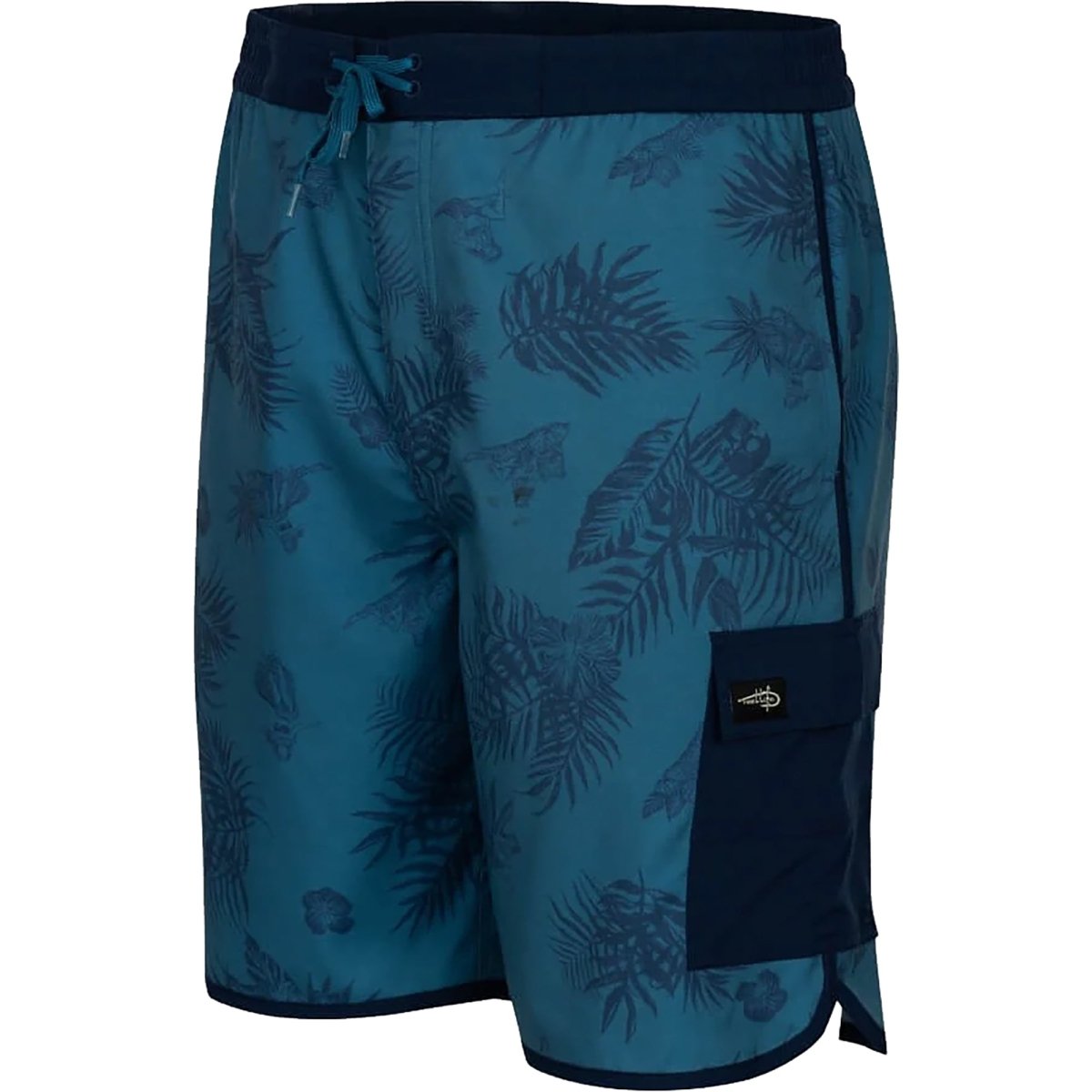 Reel Life Bal Harbor Tonal Hula Boardwalk Shorts - Real Teal - Forza Sports