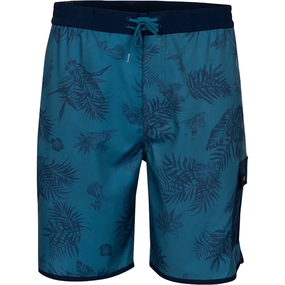 Reel Life Bal Harbor Tonal Hula Boardwalk Shorts - Real Teal - Forza Sports