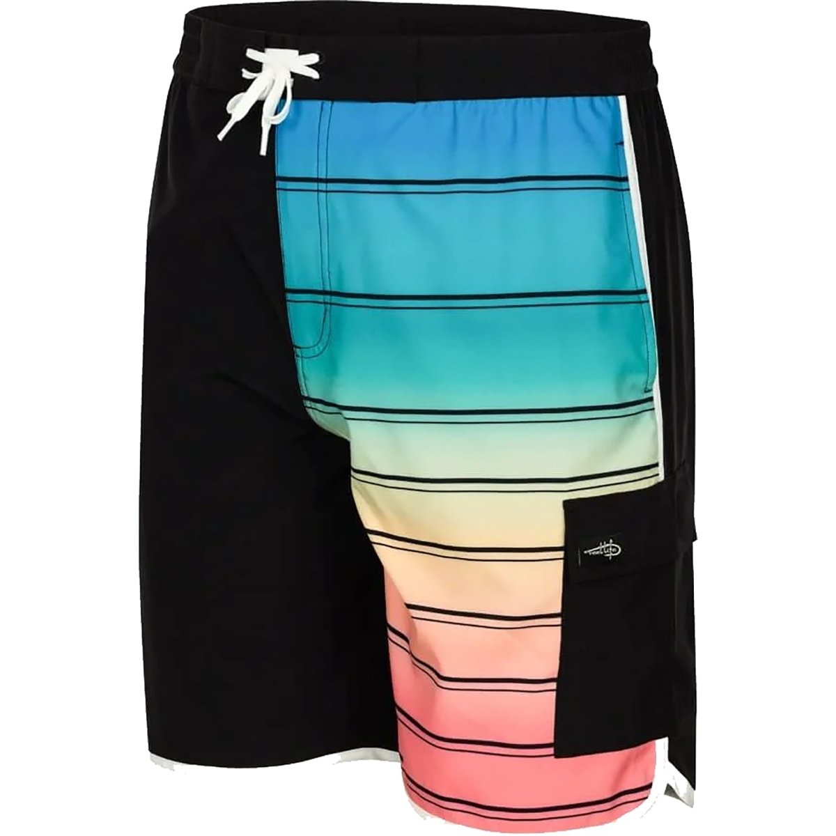 Reel Life Bal Harbor Rainbow Stripe Boardwalk Shorts - Anthracite - Forza Sports