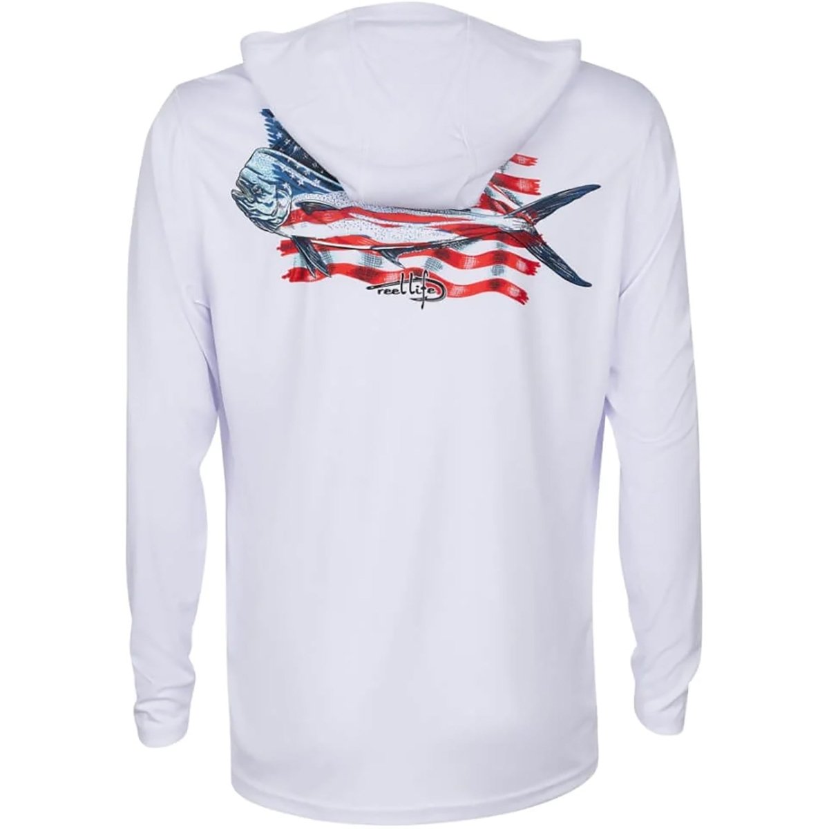Reel Life Jax Beach USA Mahi UV Pullover Hoodie - Brilliant White - Forza Sports