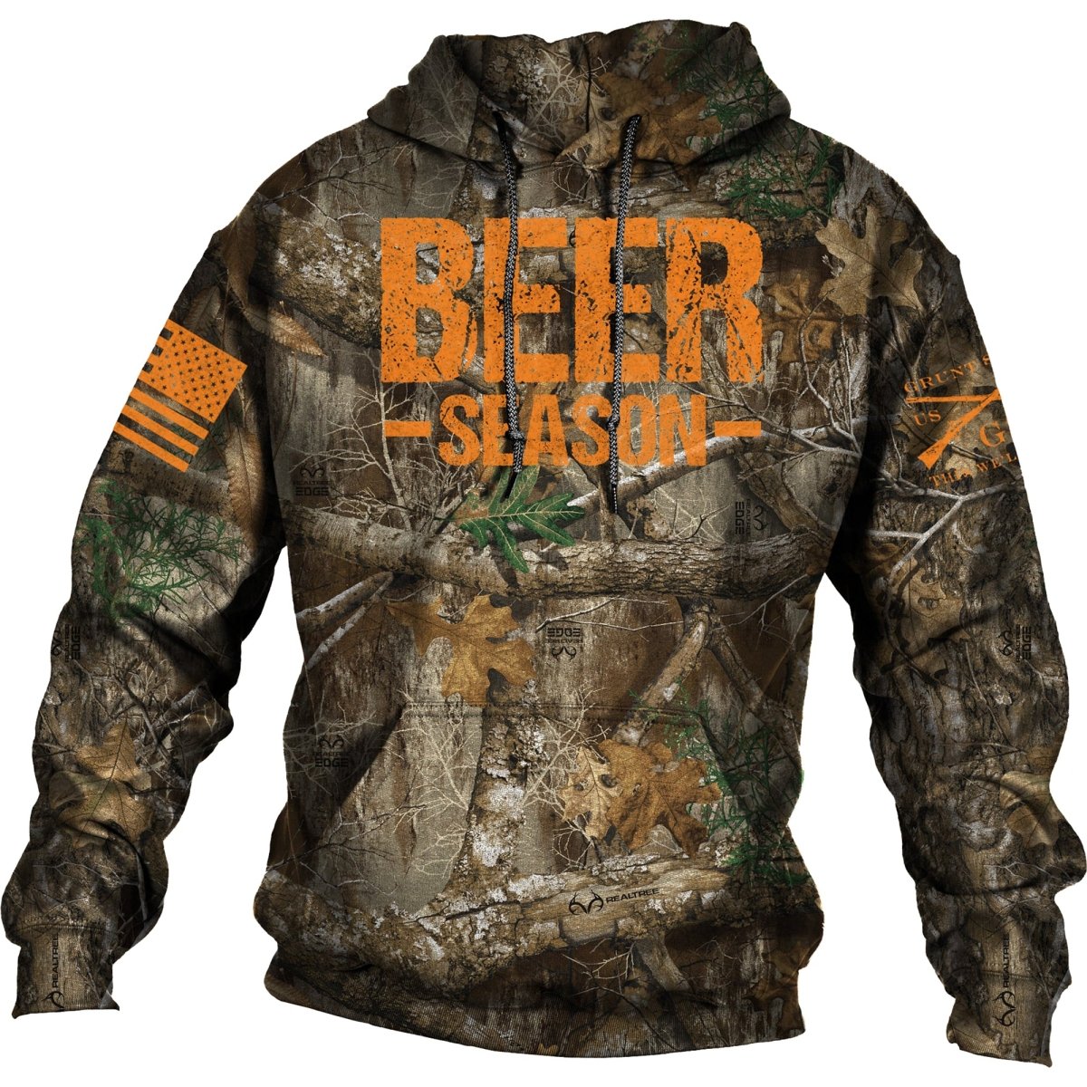 Grunt Style Realtree Edge Beer Season Pullover Hoodie - All Over Camo - Forza Sports