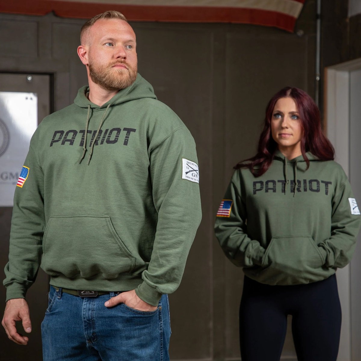 Grunt Style Patriot Pullover Hoodie - Military Green - Forza Sports