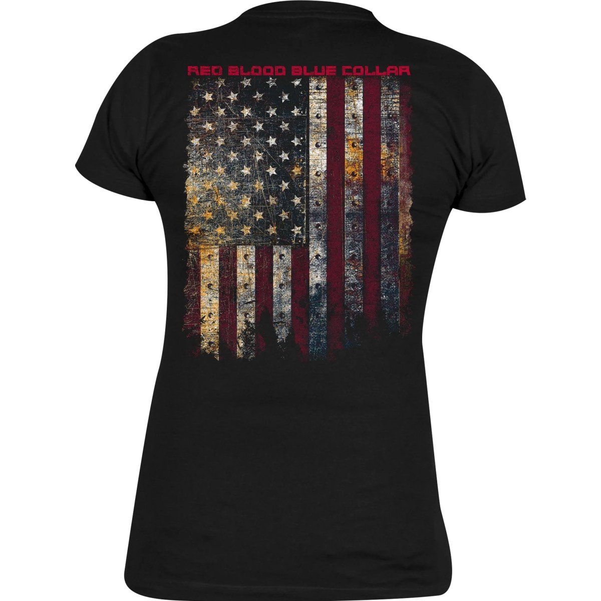 Grunt Style Women's Red Blood Blue Collar V - Neck T-Shirt - Black - Forza Sports